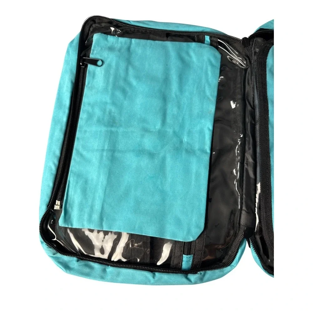 Bang & Carsen Turquoise Quilted Toiletry Bag Lightweight Travel Makeup Organizer